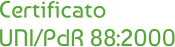 Certificato  UNI/PdR 88:2000