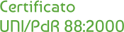Certificato  UNI/PdR 88:2000